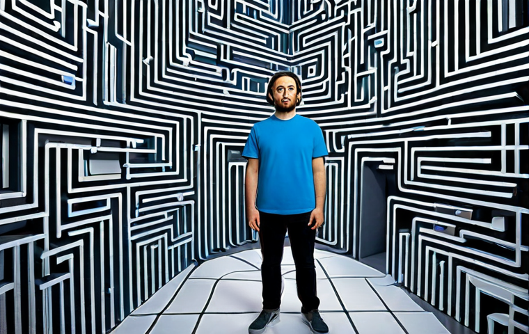 Cloud-Native Maze**

"A team of software developers looking confused and overwhelmed in a digital maze representing cloud-native architecture. The maze is constructed of interconnected servers and code blocks. Everyone is fully clothed in casual office attire. Background shows abstract data streams. Perfect anatomy, correct proportions, natural pose, professional digital art, high quality, safe for work, appropriate content, fully clothed, professional."

**