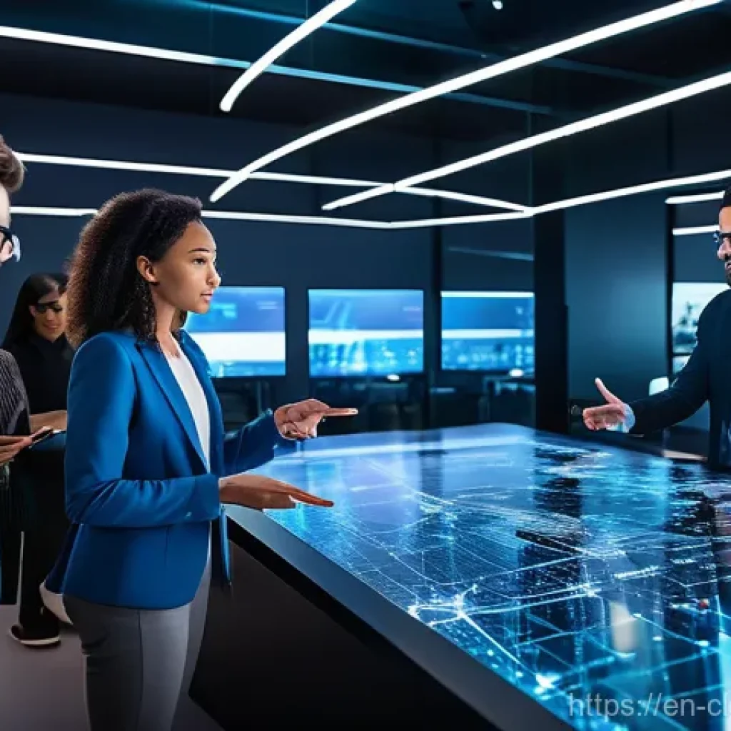 클라우드 네이티브 개발의 생명주기 관리 - **Cloud-Native Strategy Blueprint:** A vibrant, futuristic image showcasing a diverse team of profes...