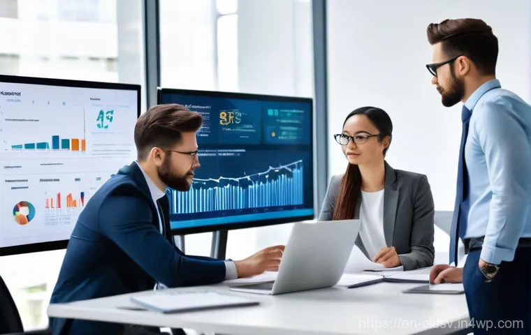 클라우드 네이티브 환경에서의 자원 관리 전략 - A diverse team of professionals (engineers, finance analysts, and operations specialists) in a brigh...