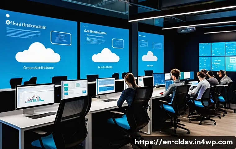 클라우드 네이티브 툴킷 소개 - A modern software development office environment featuring a diverse team of developers collaboratin...