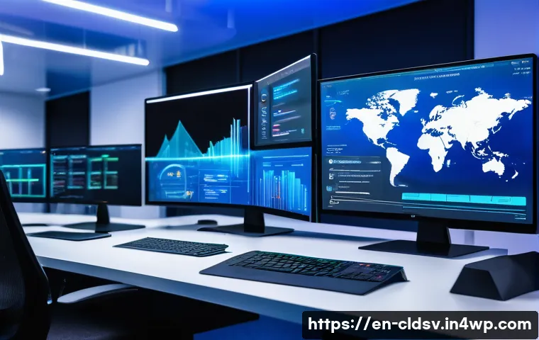 클라우드 네이티브 애플리케이션의 지속적 통합 - A futuristic software development workspace featuring multiple developers collaborating seamlessly o...
