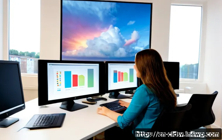클라우드 네이티브 개발의 장점과 단점 - Photorealistic modern office scene illustrating cloud-native development benefits, a diverse softwar...